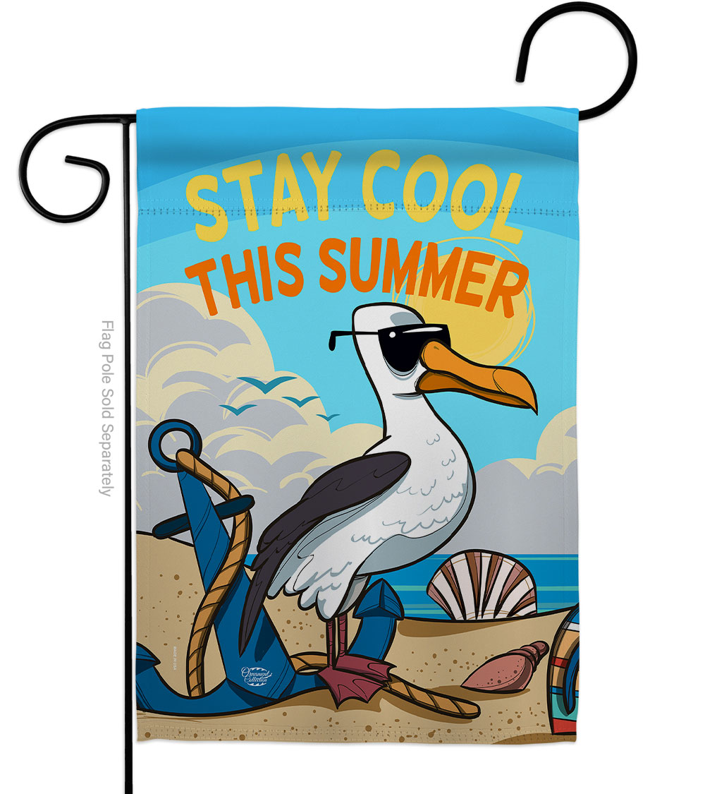 Stay Cool This Summer Summertime Fun & Sun 13 x 18.5 in. Double-Sided Decorative Vertical Garden Flags for House Decoration Banner Yard Gift