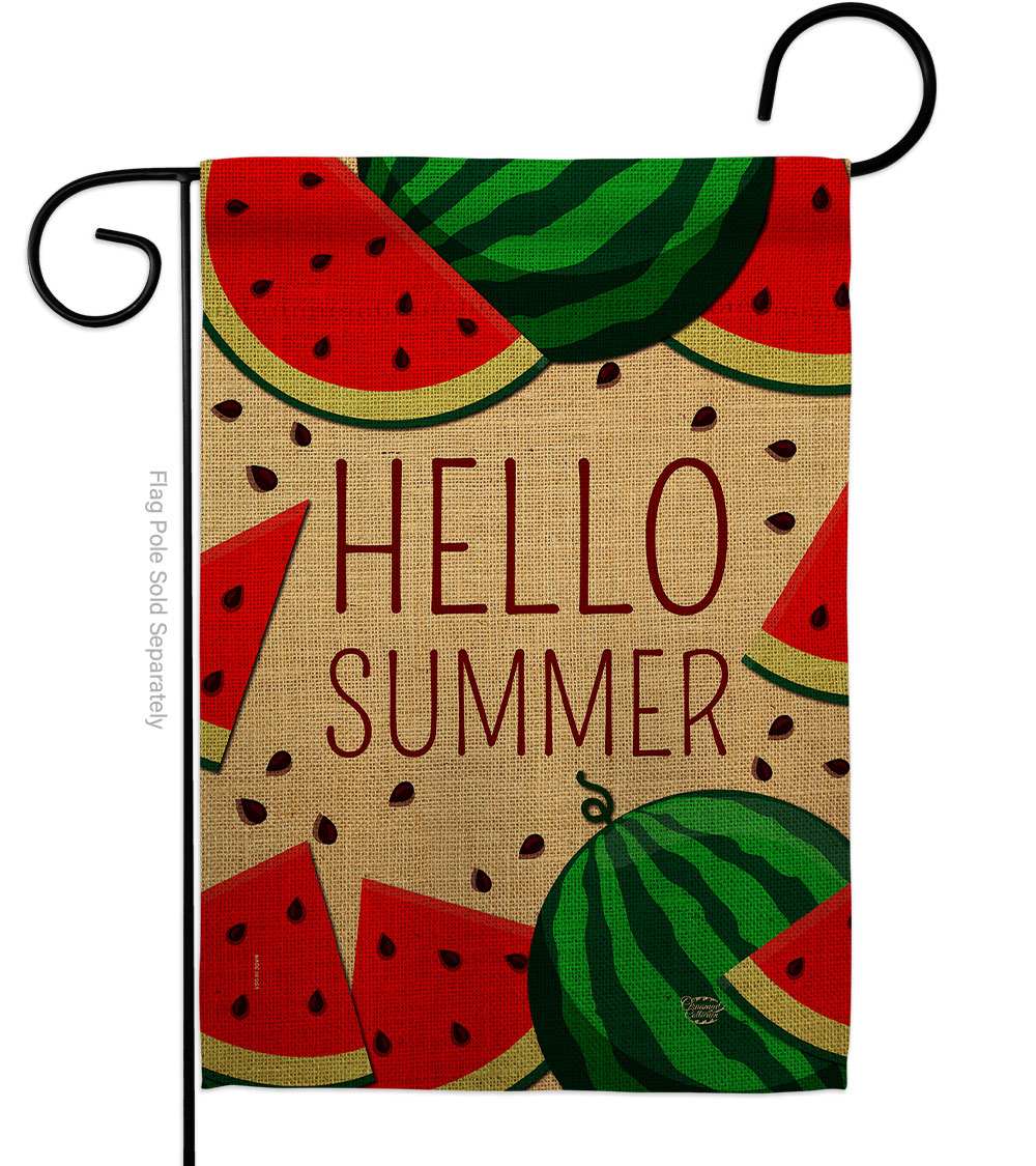 Watermelon Summer Summertime Fun & Sun 13 x 18.5 in. Double-Sided Decorative Vertical Garden Flags for House Decoration Banner Yard Gift