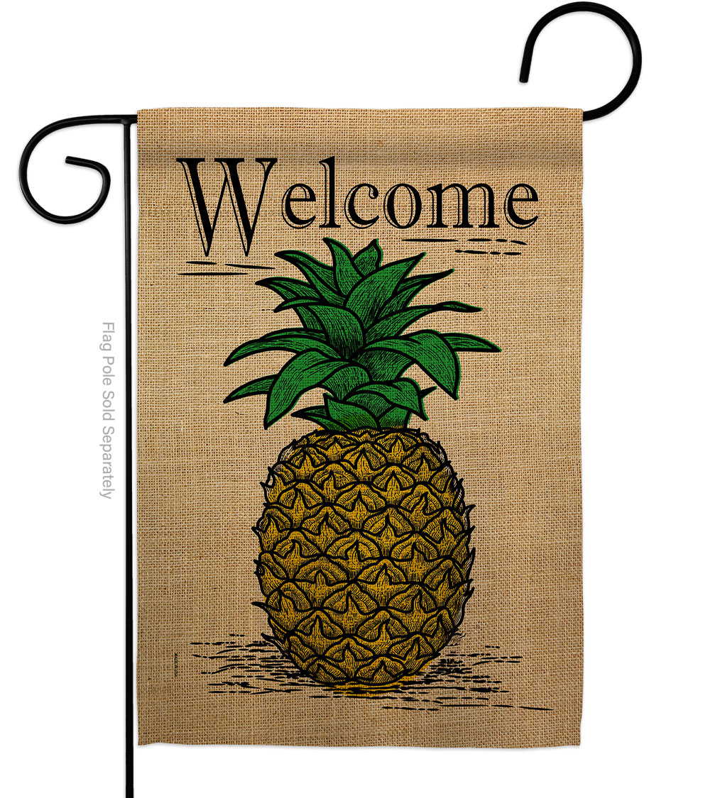 Classic Pineapple Food Fruit 13 x 18.5 in. Double-Sided Decorative Vertical Garden Flags for House Decoration Banner Yard Gift