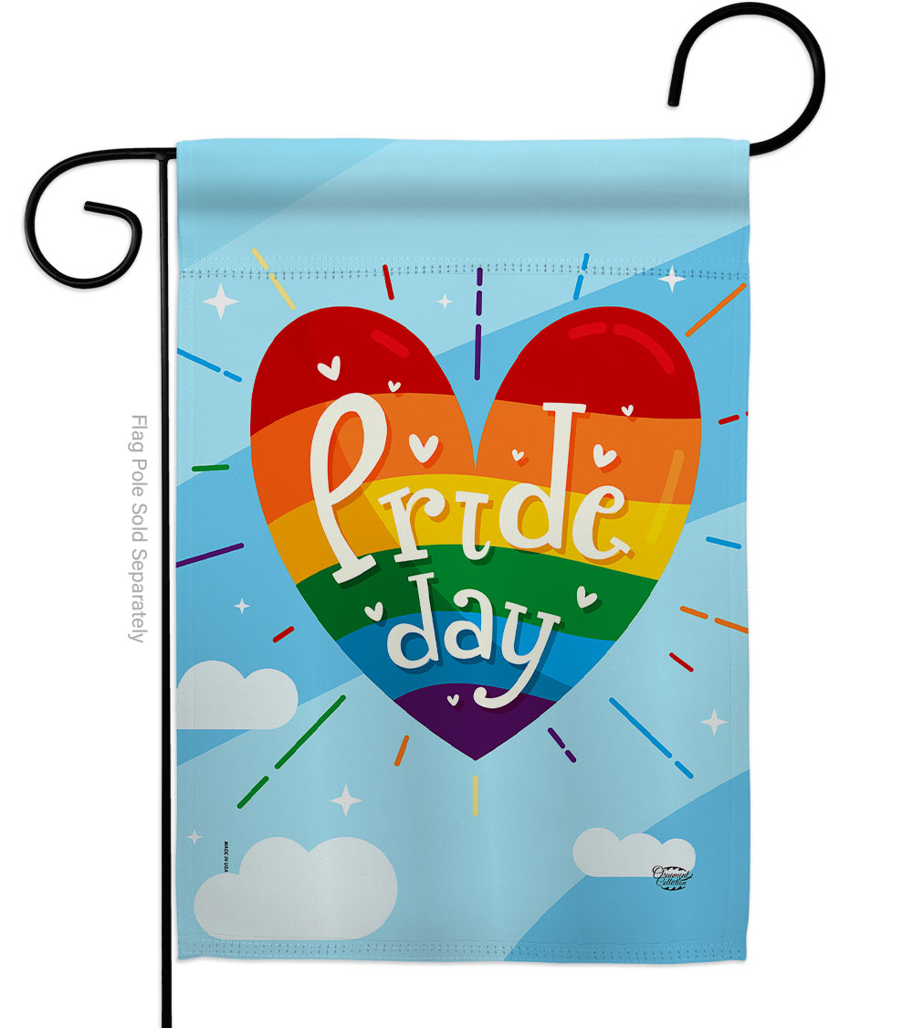 Support Pride Day 13 x 18.5 in. Double-Sided Decorative Vertical Garden Flags for House Decoration Banner Yard Gift
