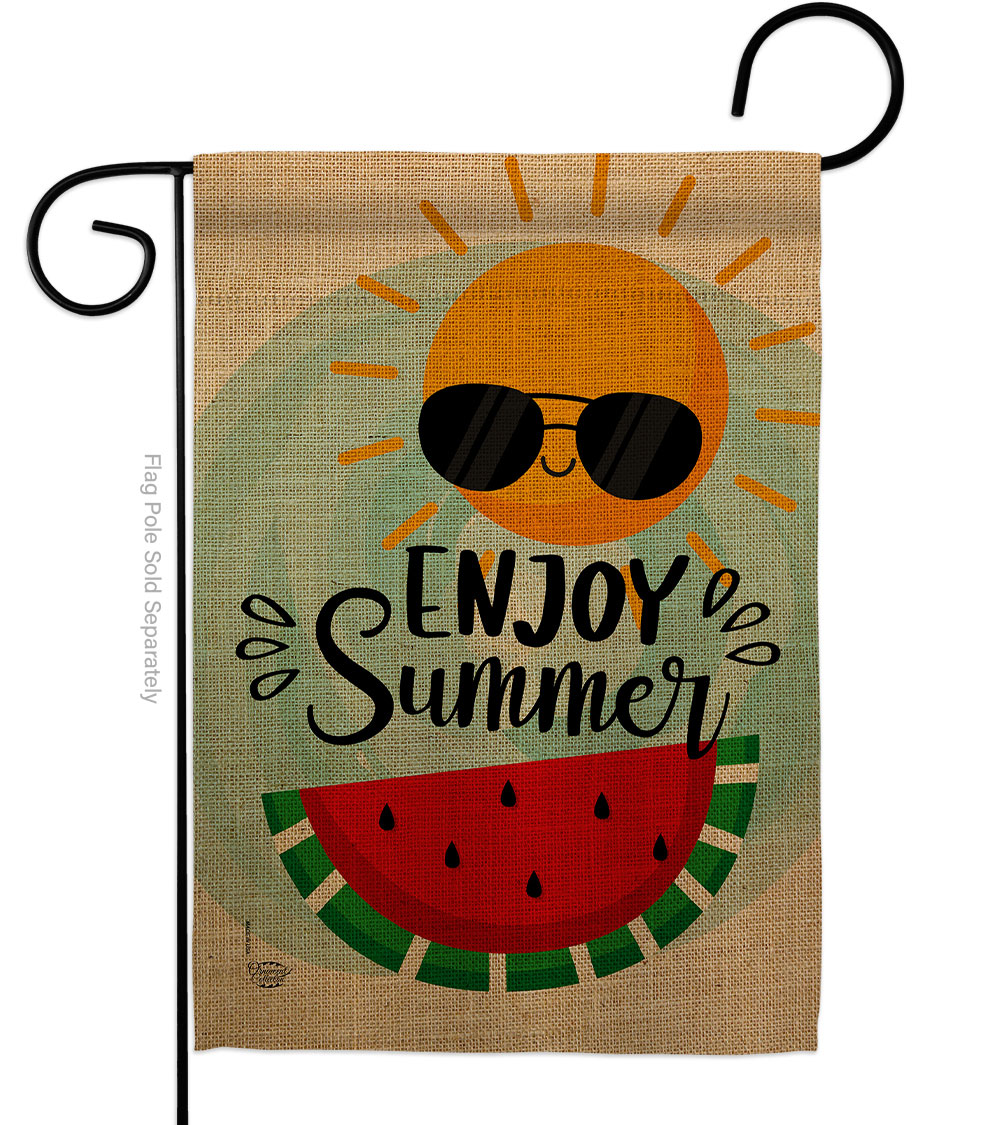 Enjoy Summer Summertime Fun & Sun 13 x 18.5 in. Double-Sided Decorative Vertical Garden Flags for House Decoration Banner Yard Gift