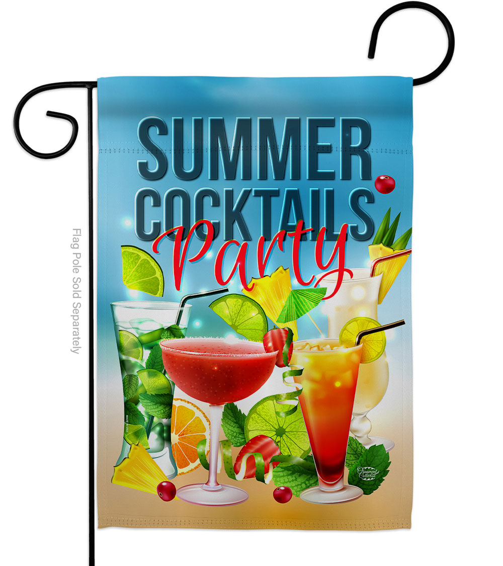Cocktail Party Beverages 13 x 18.5 in. Double-Sided Decorative Vertical Garden Flags for House Decoration Banner Yard Gift