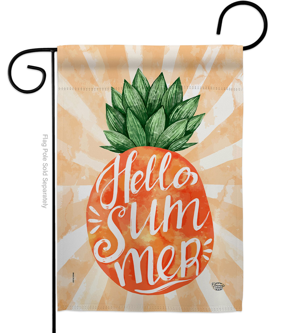 Summer Pineapple Food Fruit 13 x 18.5 in. Double-Sided Decorative Vertical Garden Flags for House Decoration Banner Yard Gift