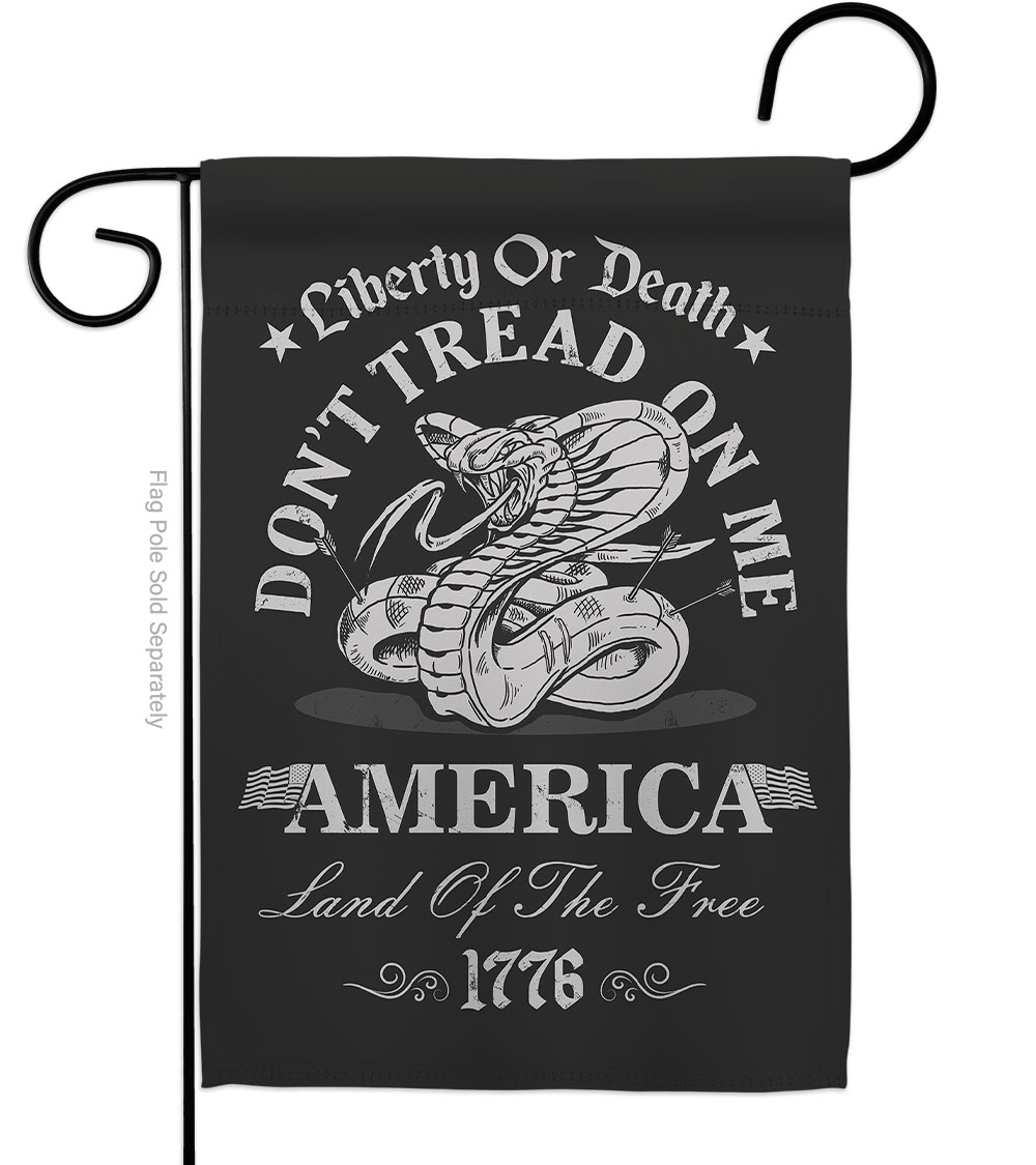 Picture of Americana Home & Garden G141206-BO Liberty or Death Dont Tread on Me Americana US Historic 13 x 18.5 in. Double-Sided Decorative Vertical Garden Flags for House Decoration Banner Yard Gift