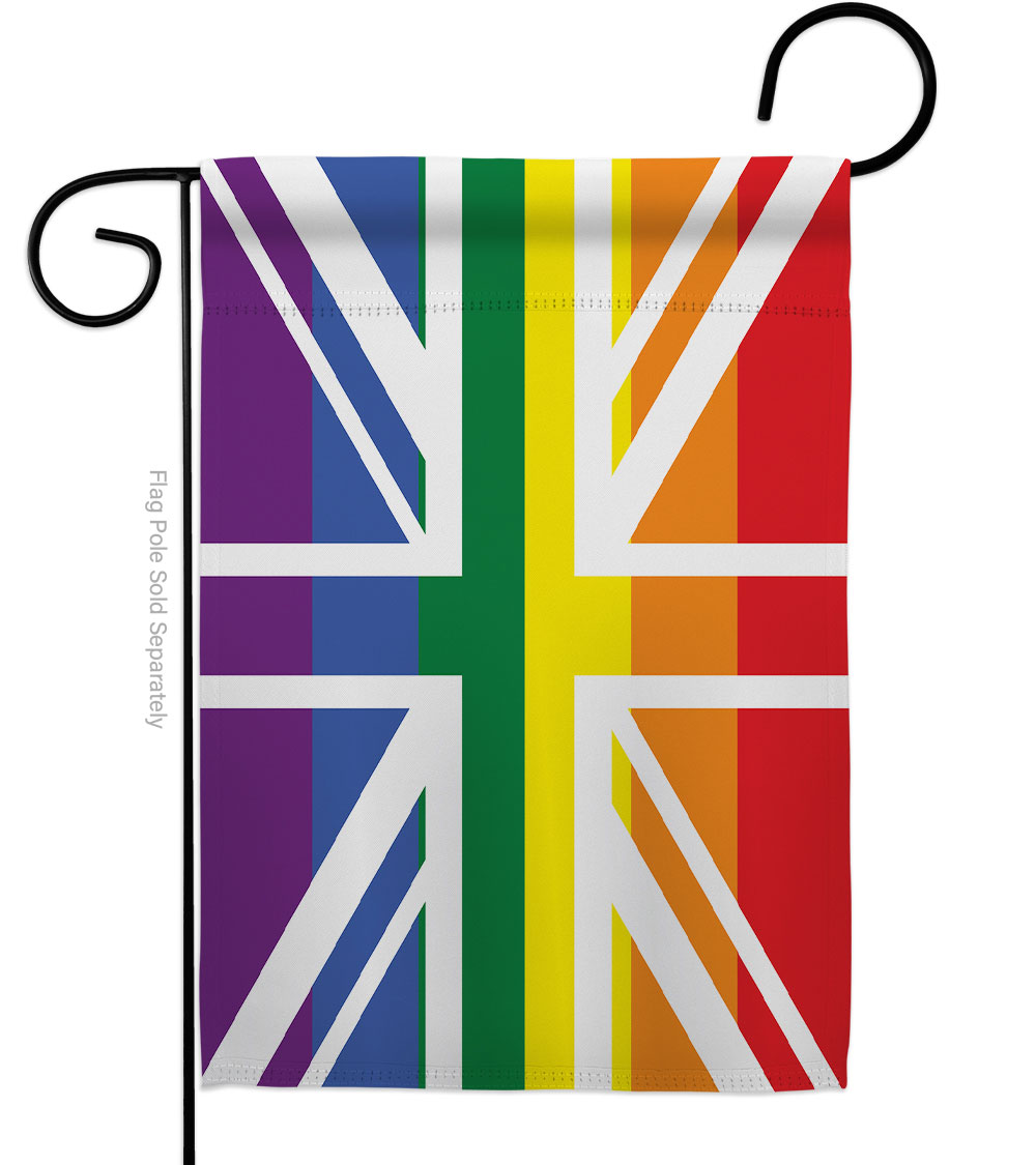 G149678-BO UK Pride Support 13 x 18.5 in. Double-Sided Decorative Horizontal Garden Flags for House Decoration Banner Yard Gift