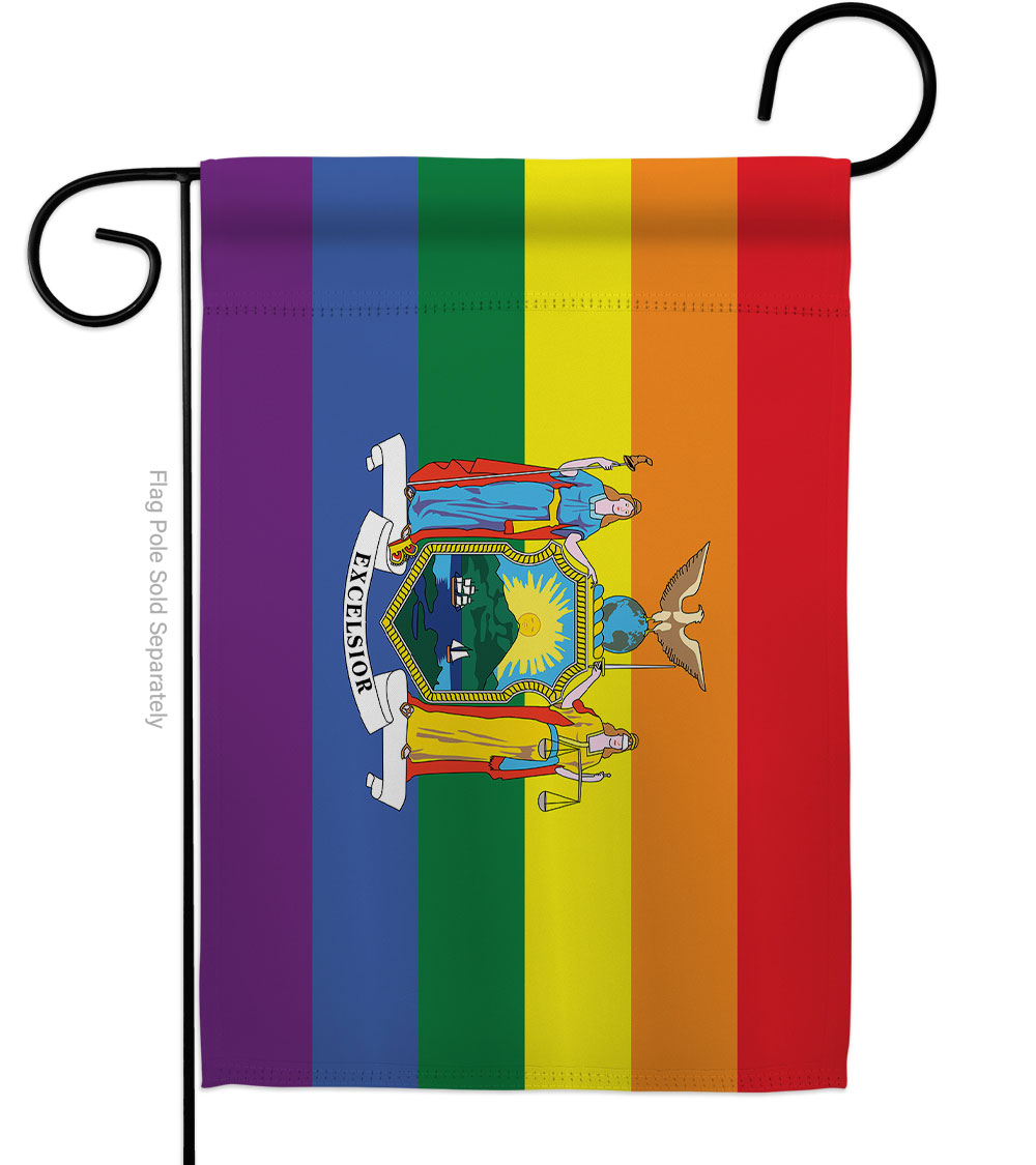 G149681-BO New York Pride Support 13 x 18.5 in. Double-Sided Decorative Horizontal Garden Flags for House Decoration Banner Yard Gift