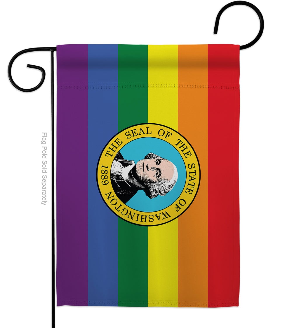 G149683-BO Washington Pride Support 13 x 18.5 in. Double-Sided Decorative Horizontal Garden Flags for House Decoration Banner Yard Gift