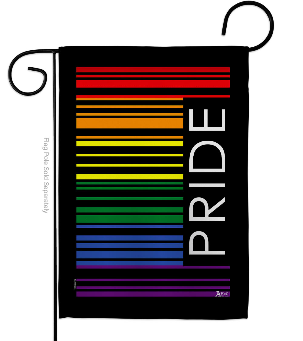 G149686-BO Pride Barcode Support 13 x 18.5 in. Double-Sided Decorative Vertical Garden Flags for House Decoration Banner Yard Gift