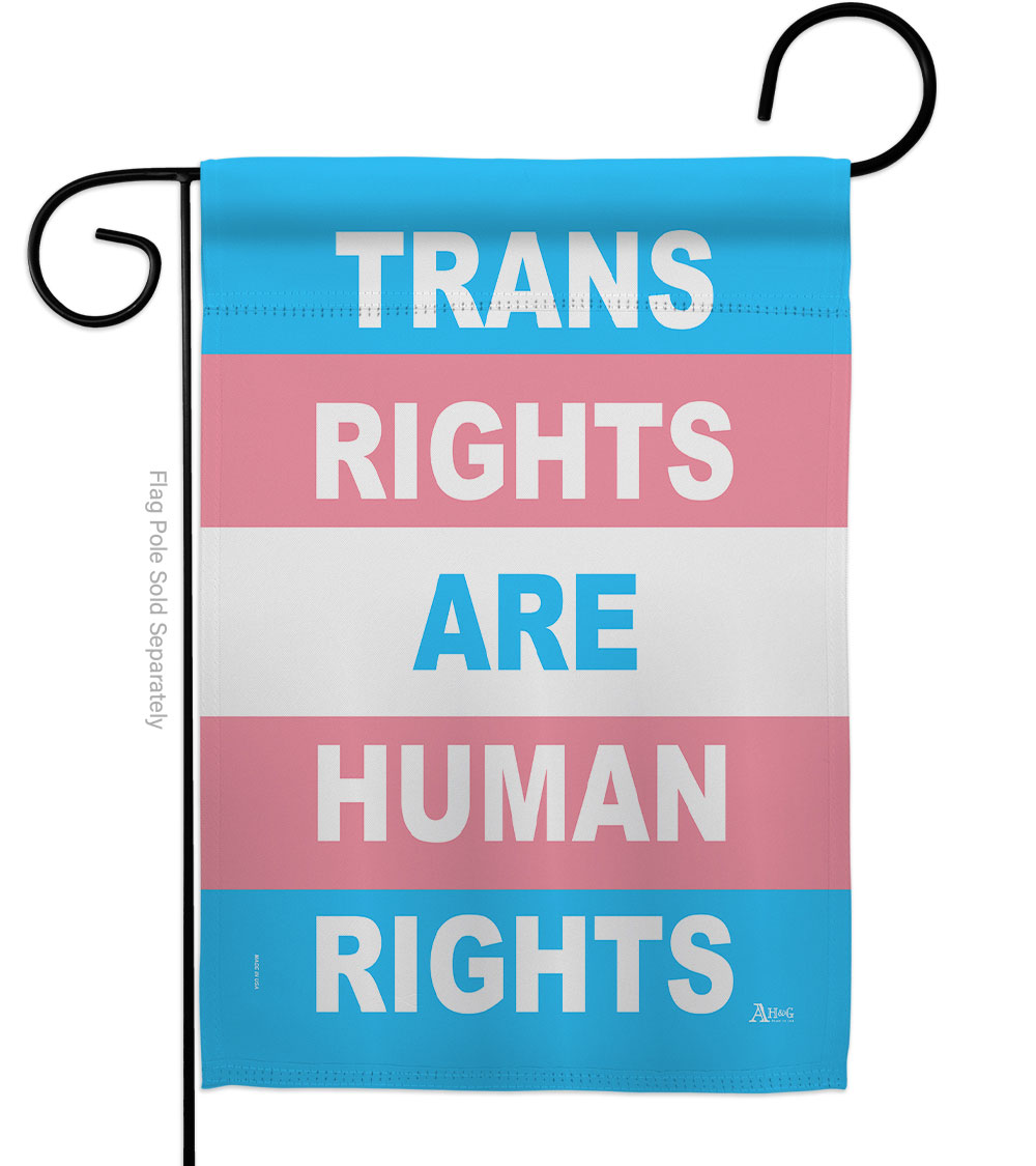 G149688-BO Trans Rights Human Support Pride 13 x 18.5 in. Double-Sided Decorative Vertical Garden Flags for House Decoration Banner Yard Gift