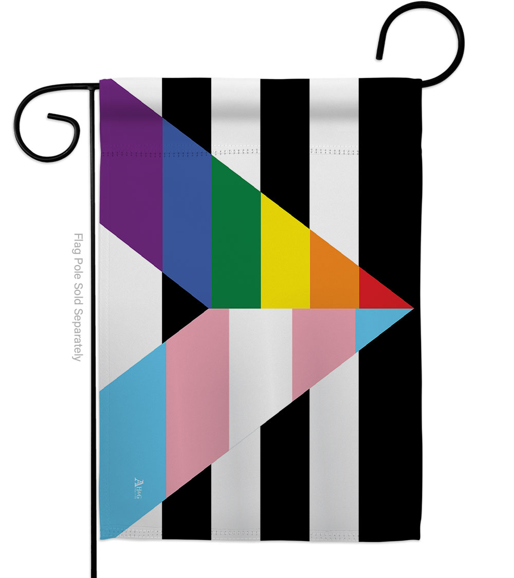 Gay Trans Straight Ally Support Pride 13 x 18.5 in. Double-Sided Decorative Vertical Garden Flags for House Decoration Banner Yard Gift