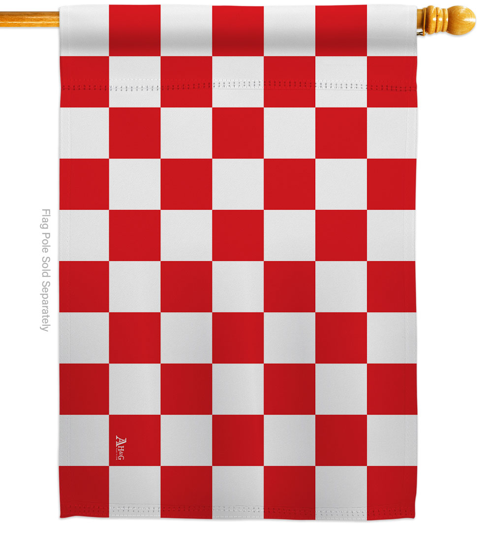 Red Checker Novelty Merchant 28 x 40 in. Double-Sided Decorative Horizontal House Flags for Decoration Banner Garden Yard Gift