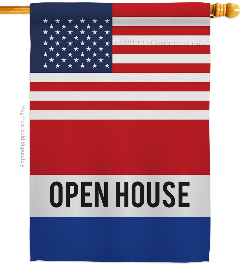 H140848-BO US Open Novelty Merchant 28 x 40 in. Double-Sided Decorative Vertical House Flags for Decoration Banner Garden Yard Gift