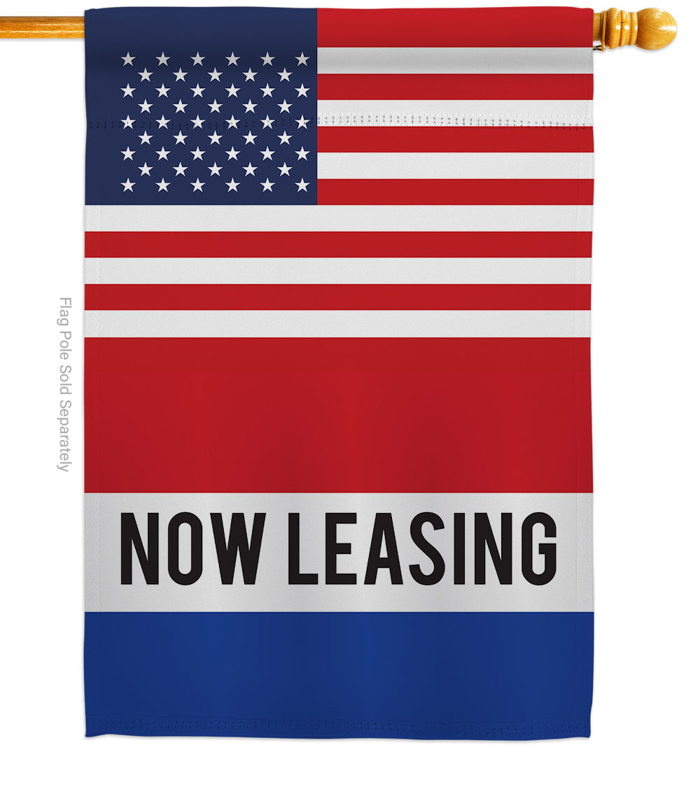 US Now Leasing Novelty Merchant 28 x 40 in. Double-Sided Decorative Vertical House Flags for Decoration Banner Garden Yard Gift