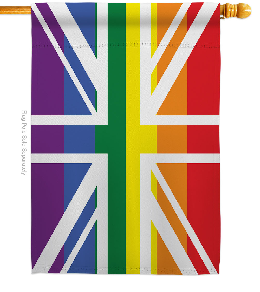 UK Pride Support 28 x 40 in. Double-Sided Decorative Horizontal House Flags for Decoration Banner Garden Yard Gift