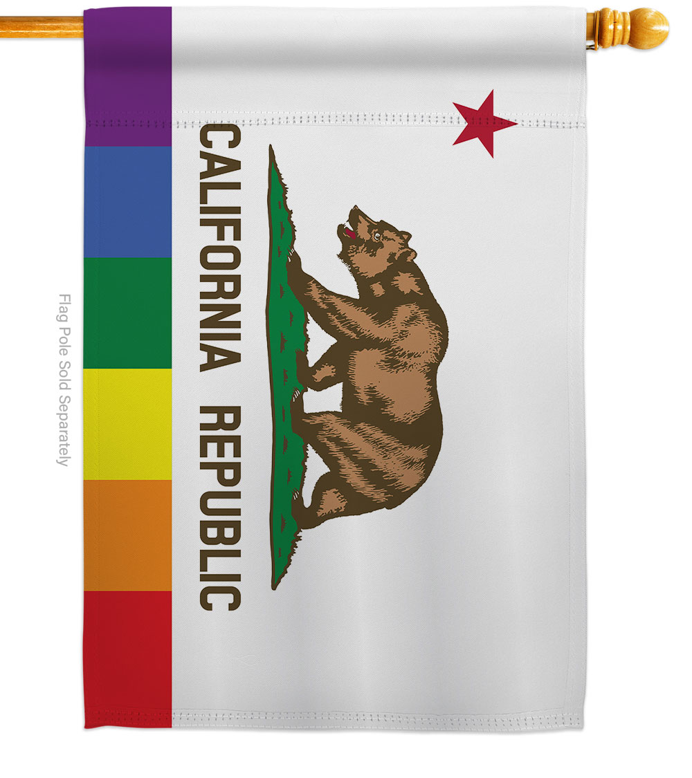 California Republic Pride Support 28 x 40 in. Double-Sided Decorative Horizontal House Flags Decoration Banner Garden Yard Gift