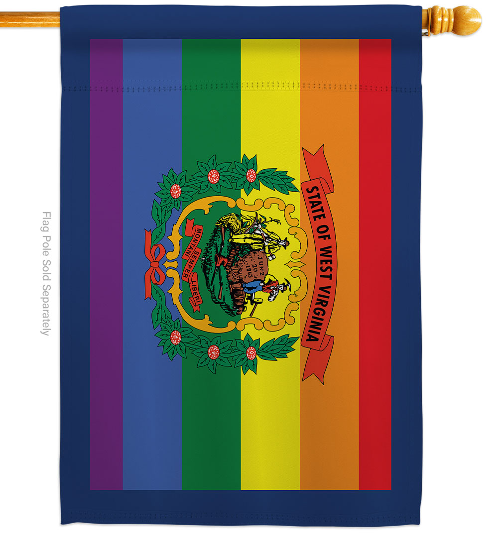 West Virginia Pride Support 28 x 40 in. Double-Sided Decorative Horizontal House Flags for Decoration Banner Garden Yard Gift