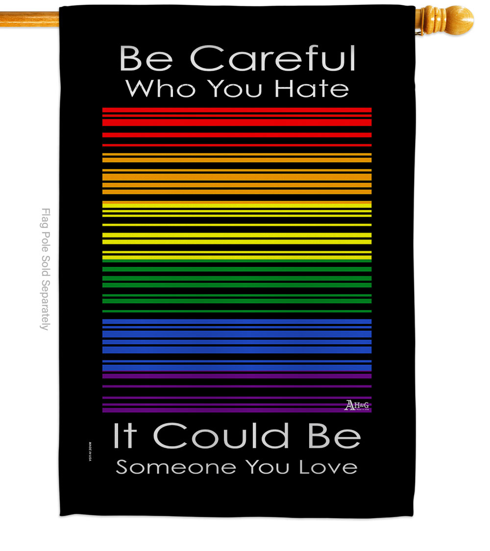 Someone You Love Support Pride 28 x 40 in. Double-Sided Decorative Vertical House Flags for Decoration Banner Garden Yard Gift