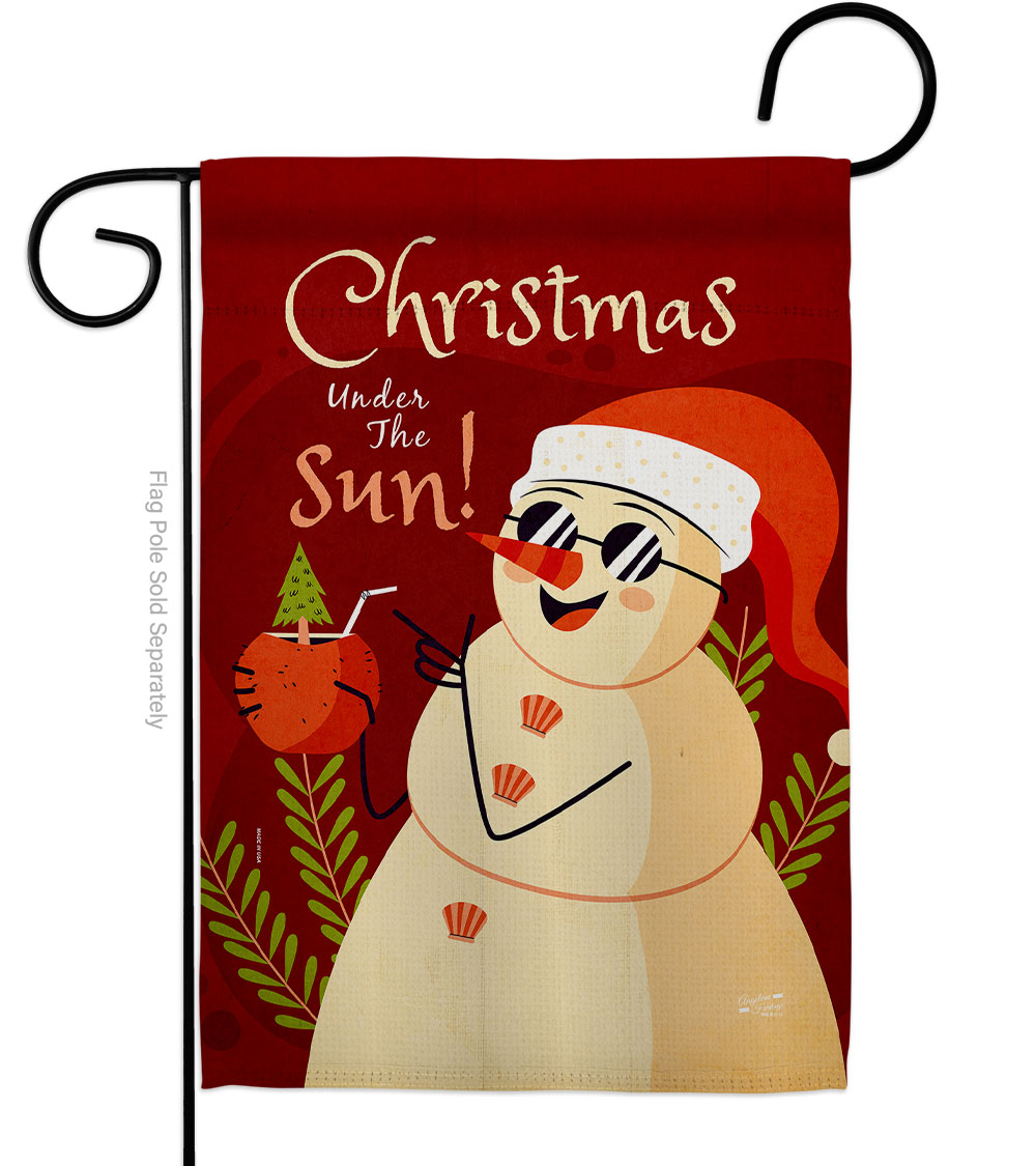 Christmas Under The Sun Summertime In July 13 x 18.5 in. Double-Sided Decorative Vertical Garden Flags for House Decoration Banner Yard Gift