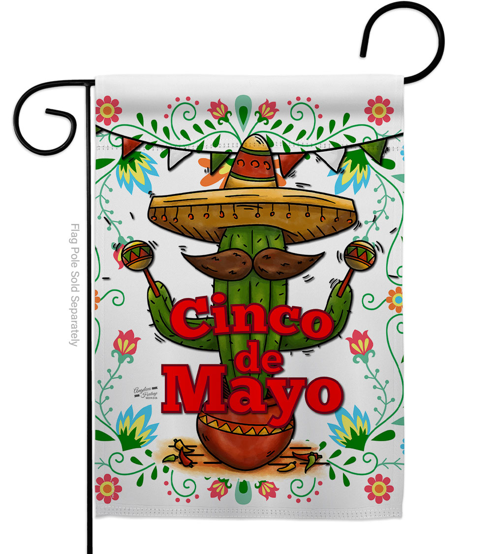 G135012-BO Cinco de Mayo Summertime 13 x 18.5 in. Double-Sided Decorative Vertical Garden Flags for House Decoration Banner Yard Gift