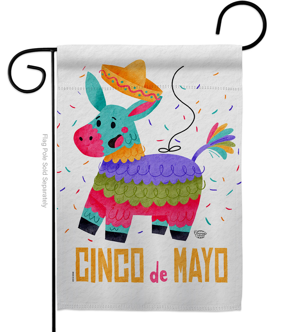 Fiesta of Mayo Summertime Cinco de 13 x 18.5 in. Double-Sided Decorative Vertical Garden Flags for House Decoration Banner Yard Gift