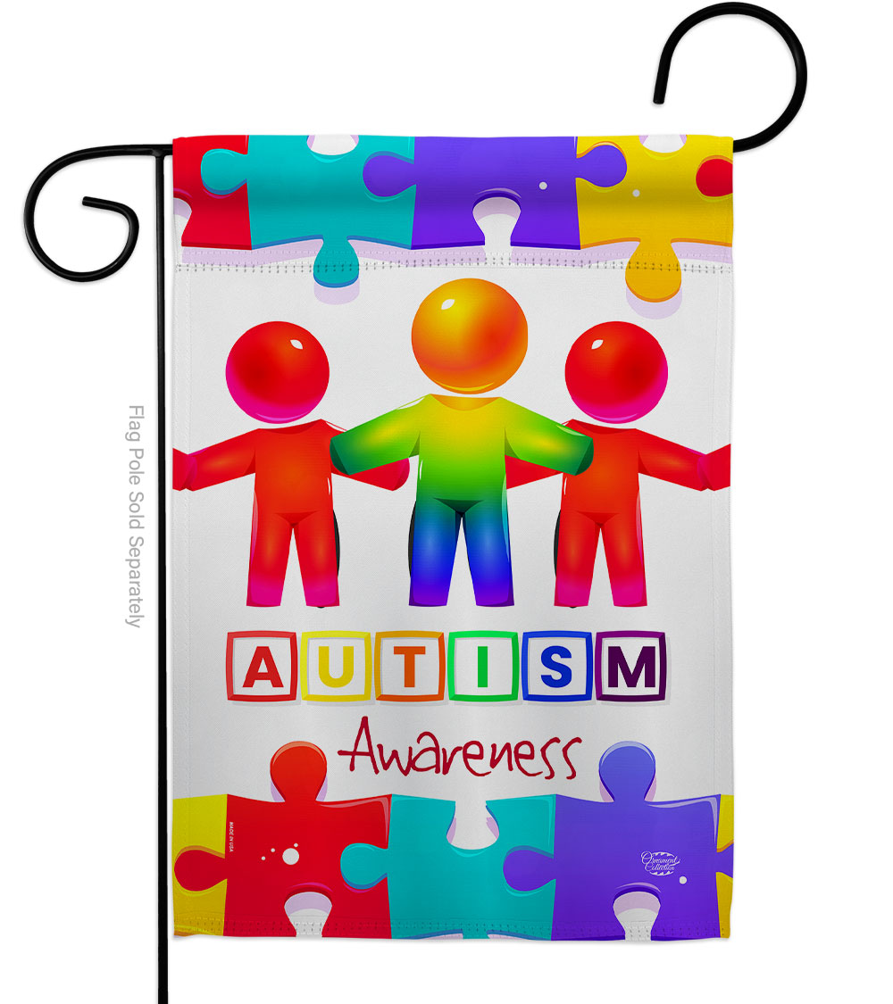 Support Autism Awareness 13 x 18.5 in. Double-Sided Decorative Vertical Garden Flags for House Decoration Banner Yard Gift