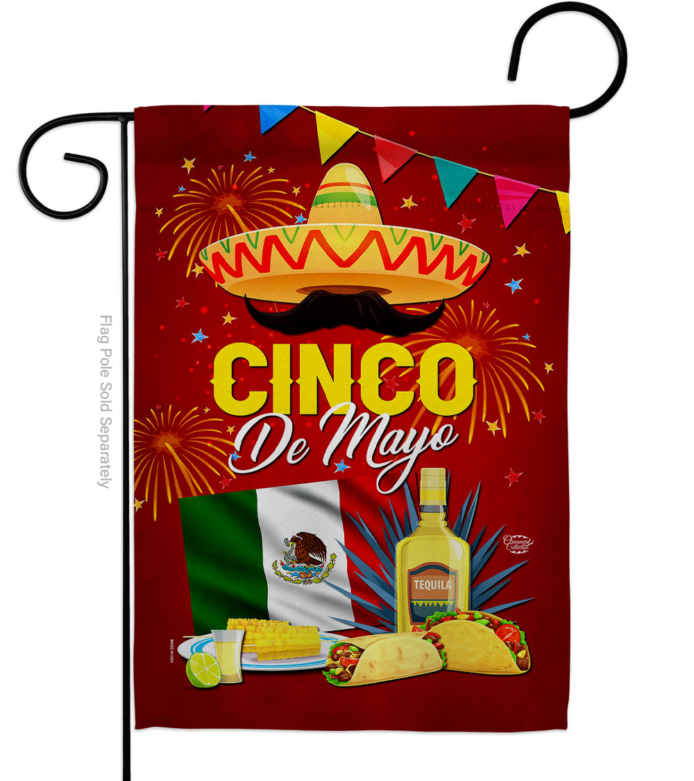 Cinco Festival Summertime de Mayo 13 x 18.5 in. Double-Sided Decorative Vertical Garden Flags for House Decoration Banner Yard Gift