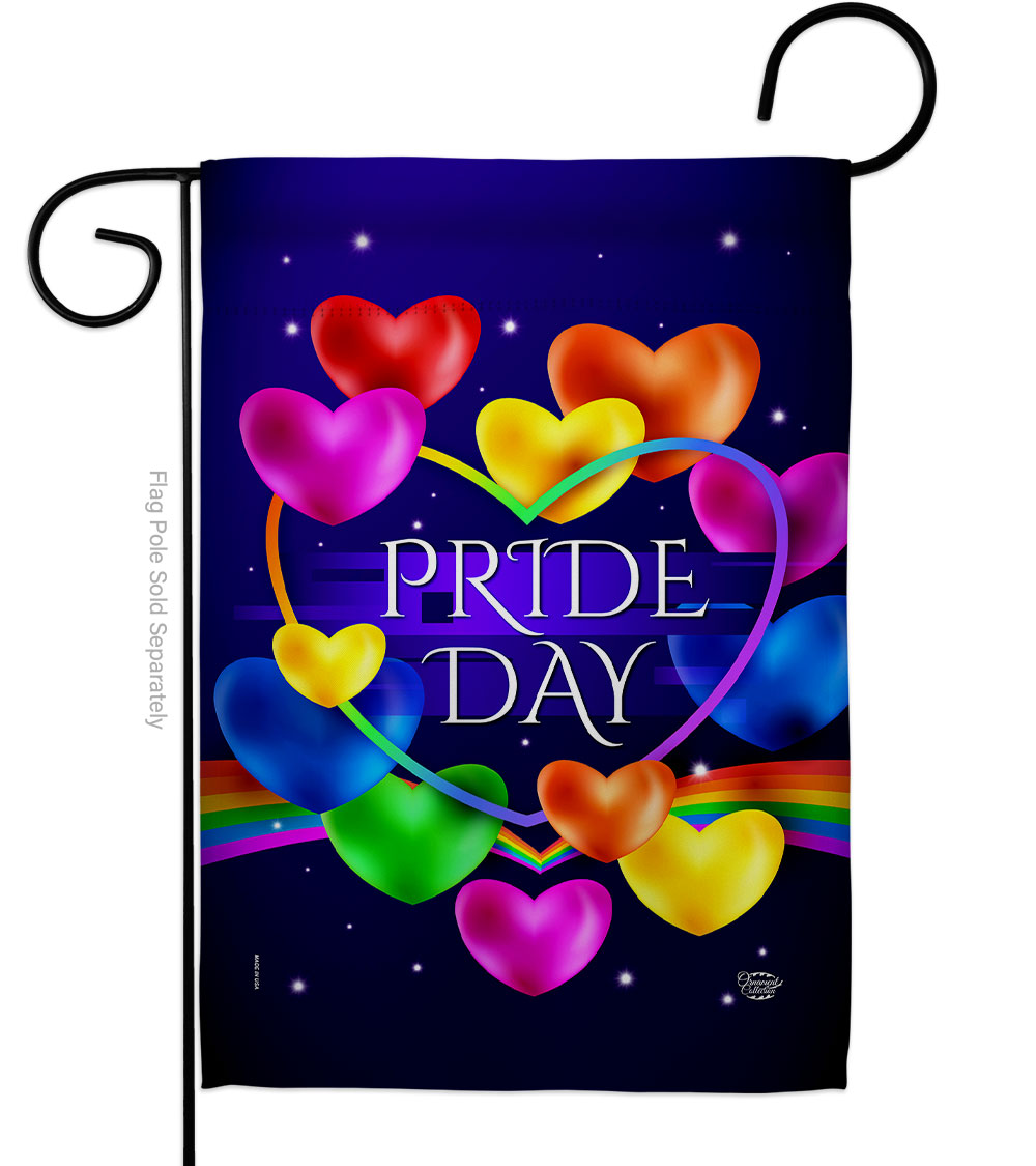 G192601-BO My Heart Pride Support 13 x 18.5 in. Double-Sided Decorative Vertical Garden Flags for House Decoration Banner Yard Gift