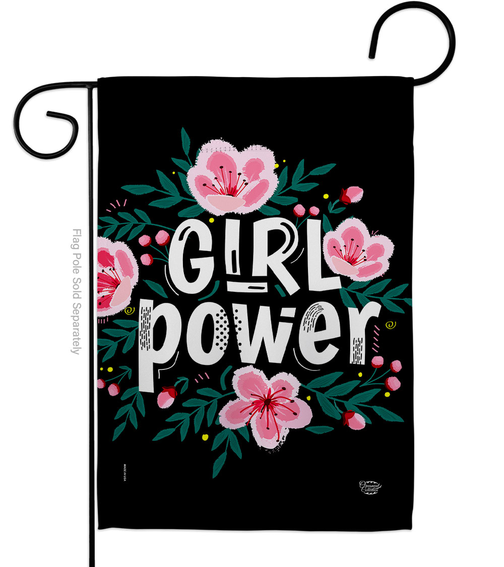 Girl Power Support Feminism 13 x 18.5 in. Double-Sided Decorative Vertical Garden Flags for House Decoration Banner Yard Gift