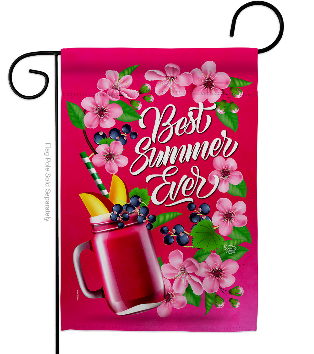 Summer Smoothie Summertime Fun & Sun 13 x 18.5 in. Double-Sided Decorative Vertical Garden Flags for House Decoration Banner Yard Gift
