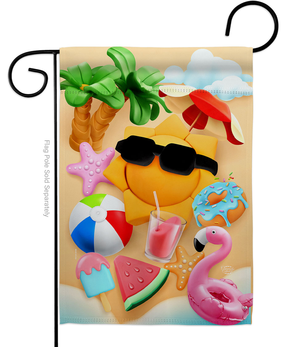 Chilling Sun Summertime Fun & 13 x 18.5 in. Double-Sided Decorative Vertical Garden Flags for House Decoration Banner Yard Gift