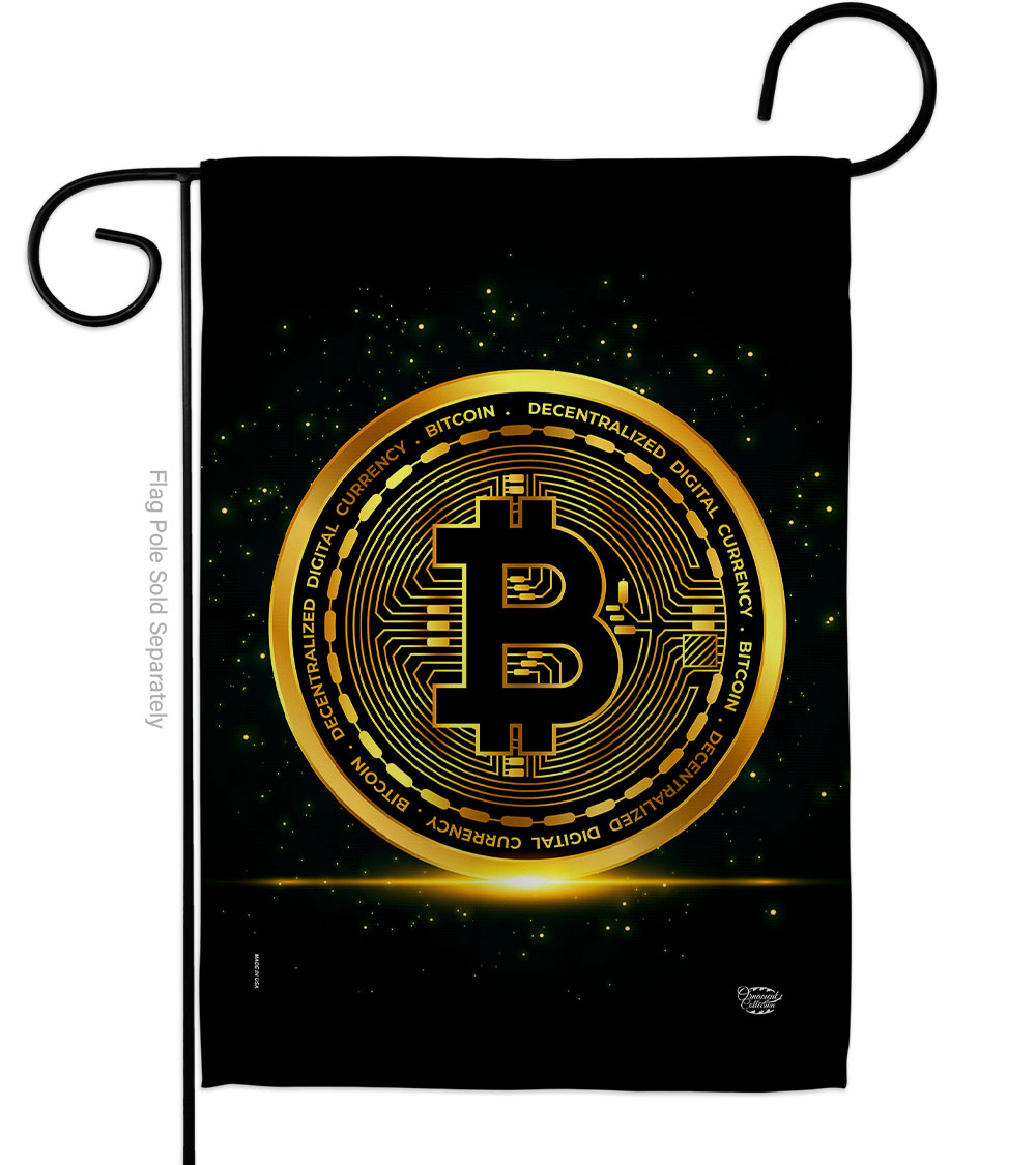 Bitcoin Novelty Merchant 13 x 18.5 in. Double-Sided Decorative Vertical Garden Flags for House Decoration Banner Yard Gift