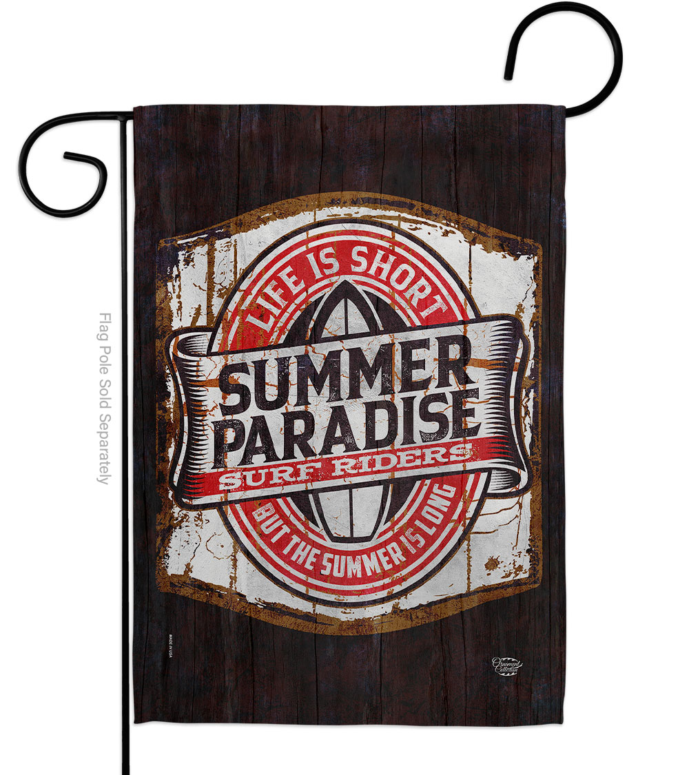 Summer Paradise Summertime Fun & Sun 13 x 18.5 in. Double-Sided Decorative Vertical Garden Flags for House Decoration Banner Yard Gift
