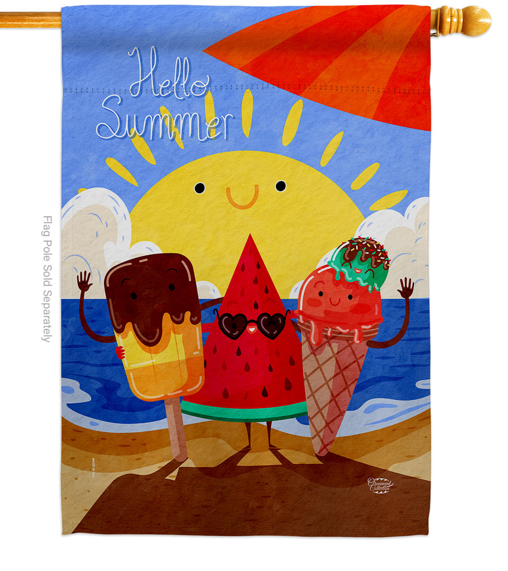 Summer Buddy Summertime Fun & Sun 28 x 40 in. Double-Sided Decorative Vertical House Flags for Decoration Banner Garden Yard Gift