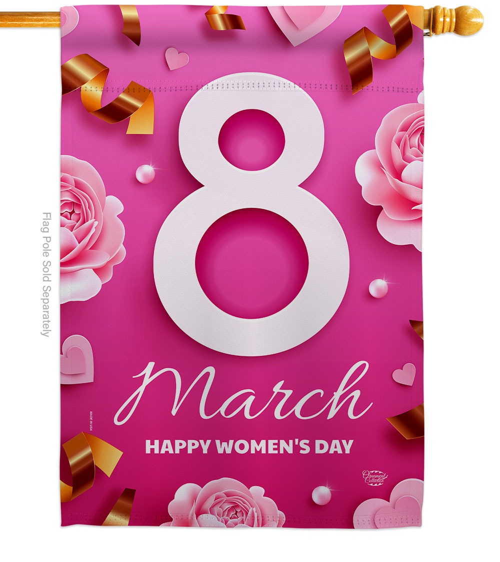 Womens Day Support Feminism 28 x 40 in. Double-Sided Decorative Vertical House Flags for Decoration Banner Garden Yard Gift