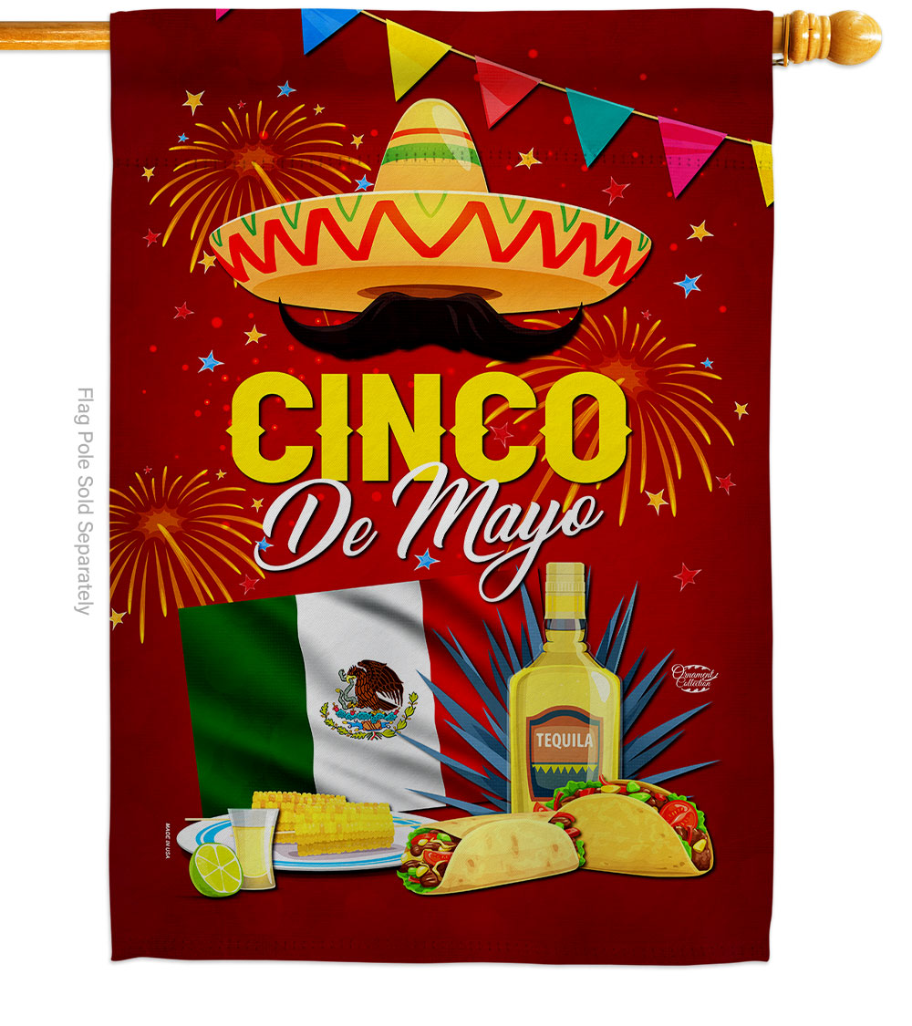 Cinco Festival Summertime de Mayo 28 x 40 in. Double-Sided Decorative Vertical House Flags for Decoration Banner Garden Yard Gift