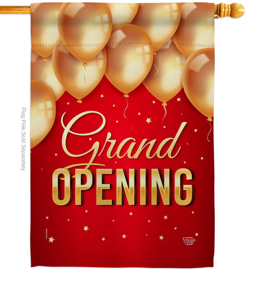 Grand Opening Balloon Novelty Merchant 28 x 40 in. Double-Sided Decorative Vertical House Flags for Decoration Banner Garden Yard Gift