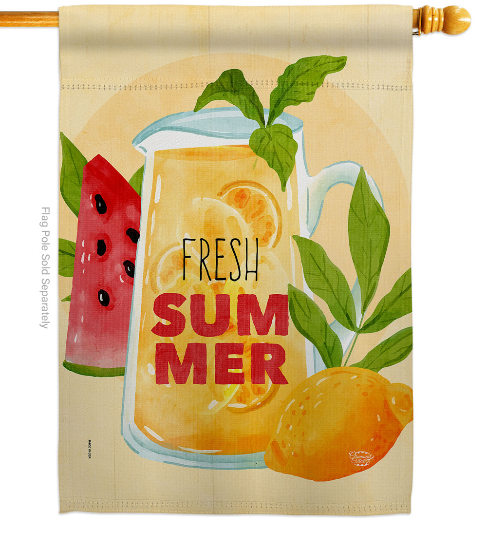 Fresh Summer Drinks Food Fruit 28 x 40 in. Double-Sided Decorative Vertical House Flags for Decoration Banner Garden Yard Gift