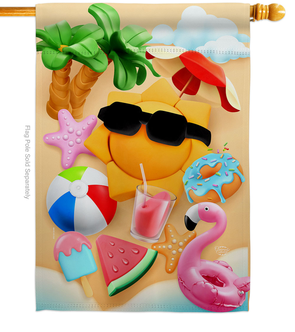 Chilling Sun Summertime Fun & 28 x 40 in. Double-Sided Decorative Vertical House Flags for Decoration Banner Garden Yard Gift