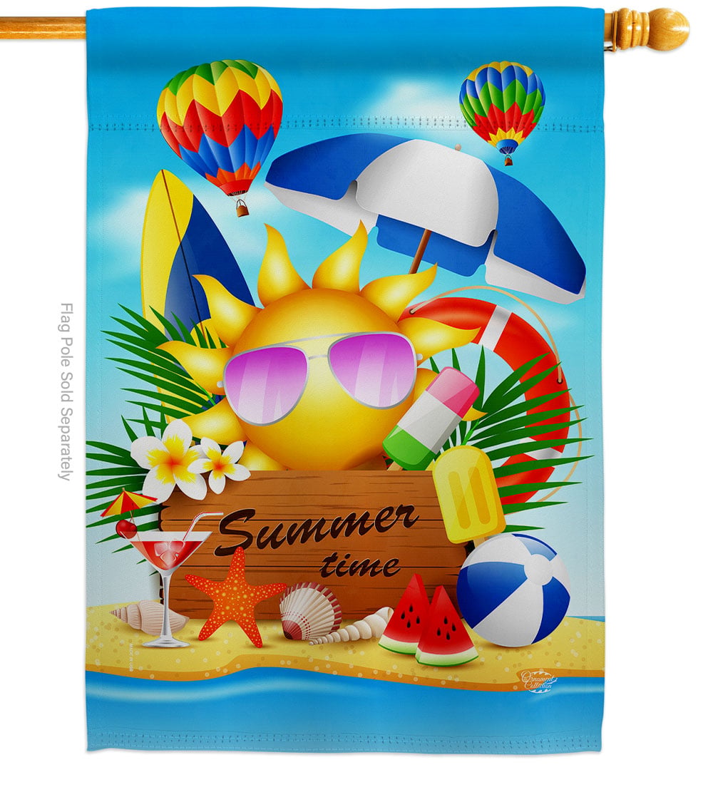 Summer Dream Summertime Fun & Sun 28 x 40 in. Double-Sided Decorative Vertical House Flags for Decoration Banner Garden Yard Gift
