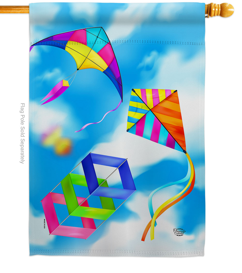 Blue Sky Kites Summertime Fun & Sun 28 x 40 in. Double-Sided Decorative Vertical House Flags for Decoration Banner Garden Yard Gift