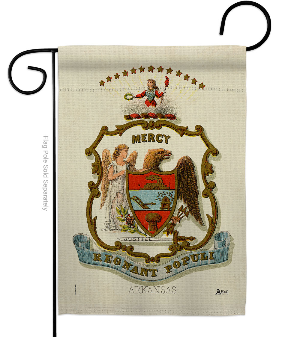 Picture of Americana Home & Garden G141209-BO 13 x 18.5 in. Coat of Arms Arkansas Garden Flag with Americana States Double-Sided Decorative Vertical House Banner Yard Gift