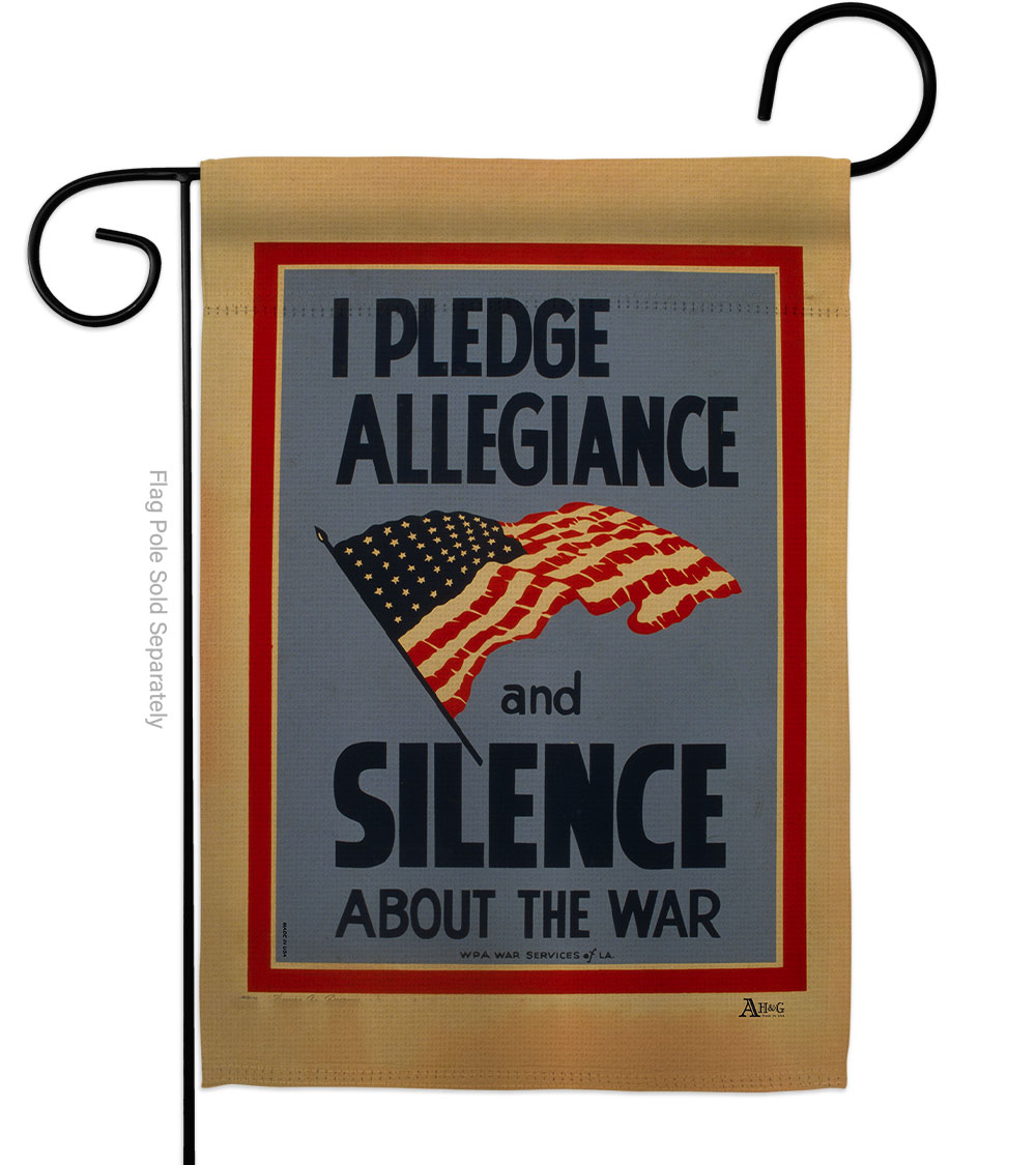 Picture of Americana Home & Garden G141210-BO 13 x 18.5 in. I Pledge Allegiance & Silence Garden Flag with Americana US Historic Double-Sided Decorative Vertical House Banner Yard Gift