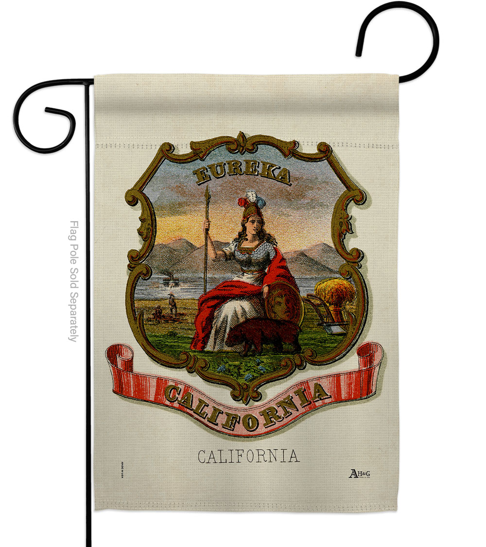 Picture of Americana Home & Garden G141211-BO 13 x 18.5 in. Coat of Arms California Garden Flag with Americana States Double-Sided Decorative Vertical House BannerYard Gift