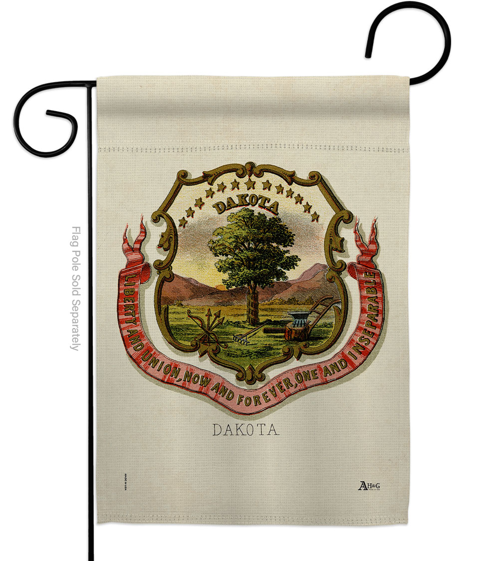 Picture of Americana Home & Garden G141214-BO 13 x 18.5 in. Coat of Arms Dakota Garden Flag with Americana States Double-Sided Decorative Vertical House Banner Yard Gift