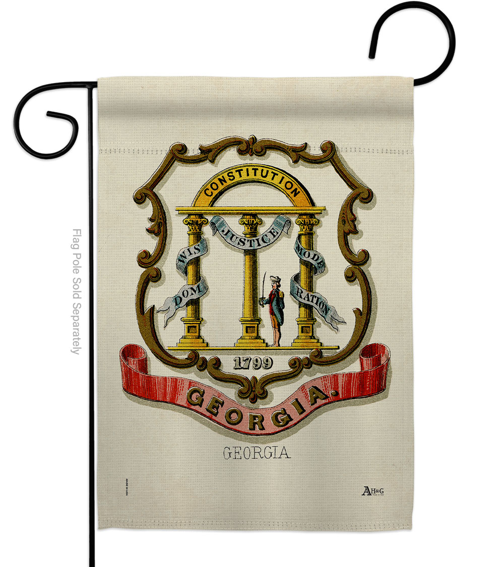 Picture of Americana Home & Garden G141218-BO 13 x 18.5 in. Coat of Arms Georgia Garden Flag with Americana States Double-Sided Decorative Vertical House Banner Yard Gift