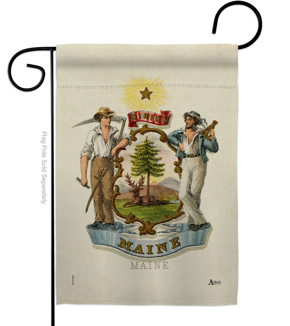 Picture of Americana Home & Garden G141226-BO 13 x 18.5 in. Coat of Arms Maine Garden Flag with Americana States Double-Sided Decorative Vertical House Banner Yard Gift