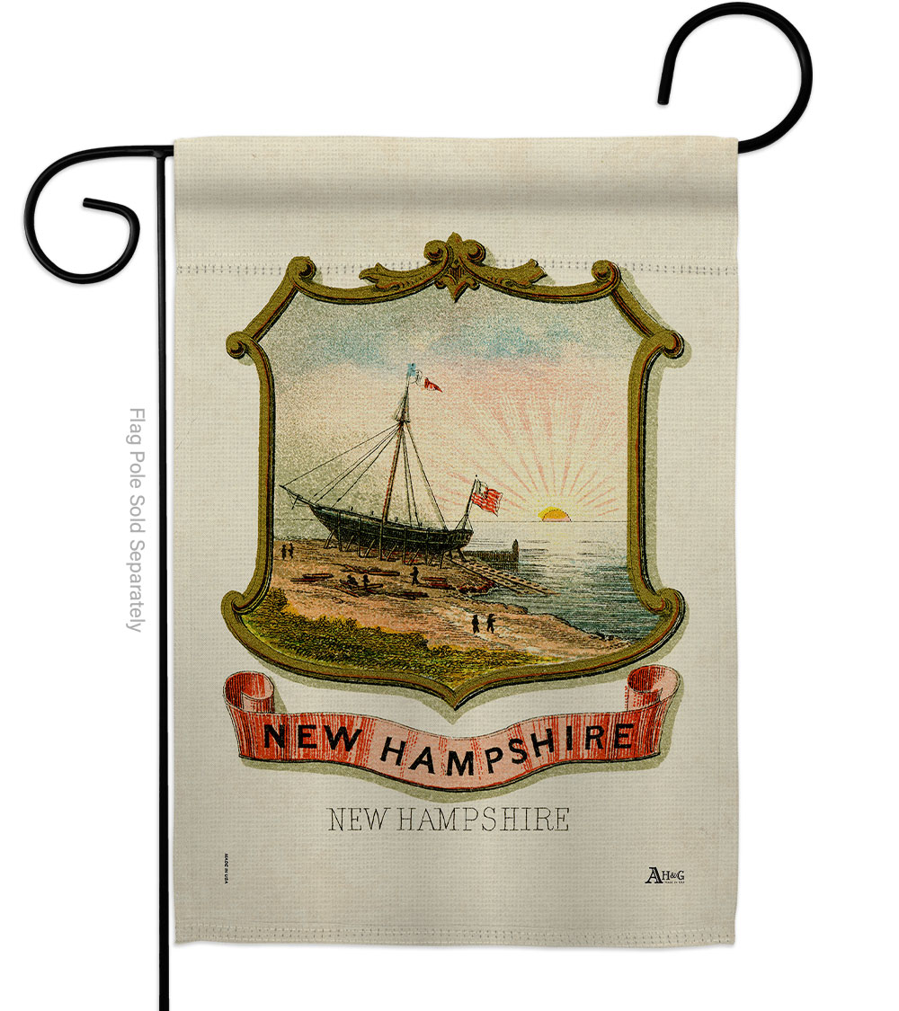 Picture of Americana Home & Garden G141236-BO 13 x 18.5 in. Coat of Arms New Hampshire Garden Flag with Americana States Double-Sided Decorative Vertical House Banner Yard Gift