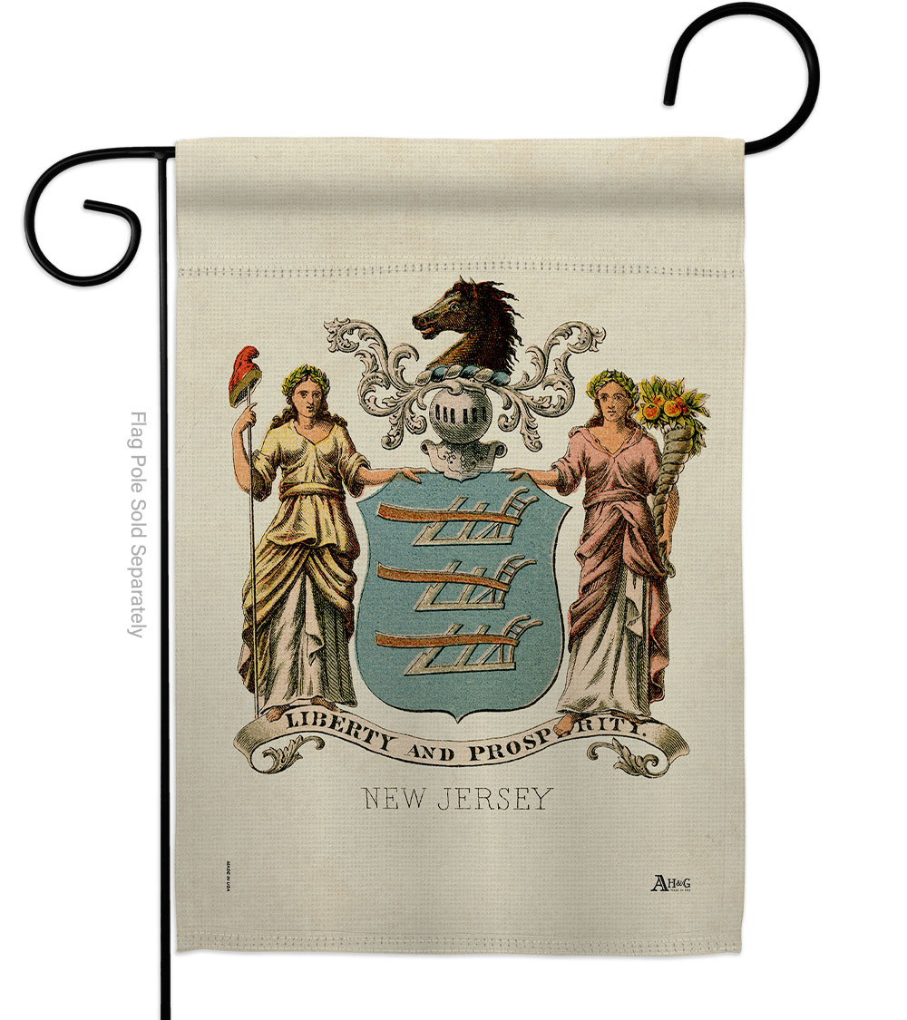 Picture of Americana Home & Garden G141237-BO 13 x 18.5 in. Coat of Arms New Jersey Garden Flag with Americana States Double-Sided Decorative Vertical House Banner Yard Gift