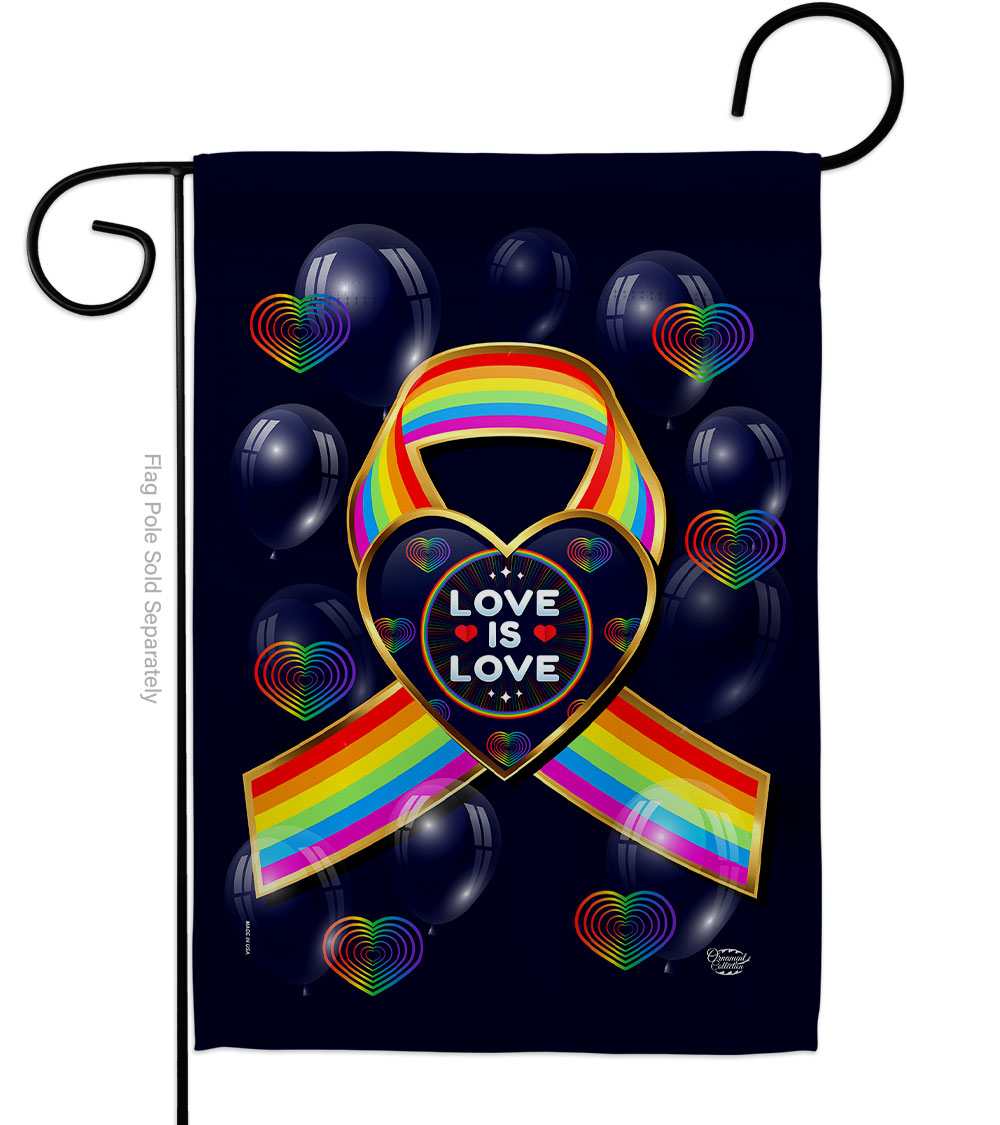 13 x 18.5 in. My Love Is Garden Flag with Support Pride Double-Sided Decorative Vertical House Banner Yard Gift