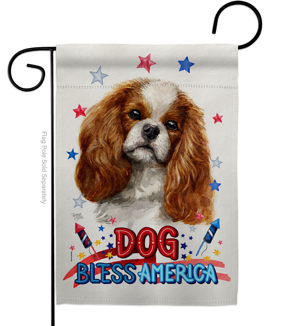 Patriotic Comforter Spaniel Animals Dog 13 x 18.5 in. Double-Sided Decorative Vertical Garden Flags for House Decoration Banner Yard Gift